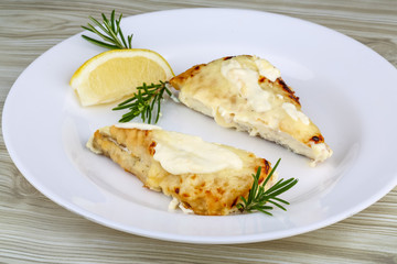 Baked perch fillet