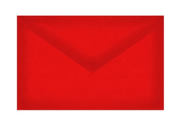 Red letter envelope isolated on white
