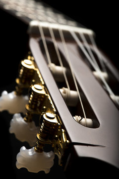 Close-up of a classical guitar