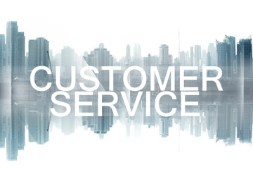 Fototapeta premium customer service on cityscape