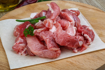 Diced pork meat