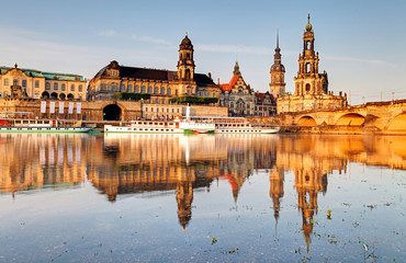 Dresden panorama at sunrise