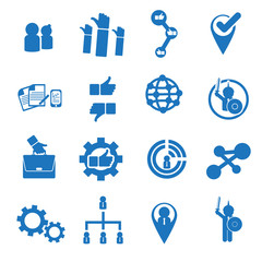 business blue  icon  set