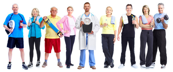 Fototapeta premium Group of healthy fitness people.