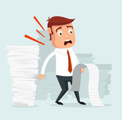 Businessman shocked. Vector flat illustration