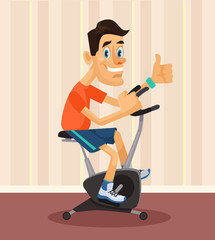  Man riding. Vector flat illustration