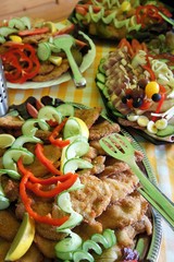 Small fried steaks - served as a cold buffet