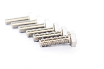 bolts and nuts on white background