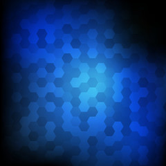 Vector : Abstract Hexagon on blue background