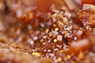 Crystals Vanadinite. Macro. Extreme closeup