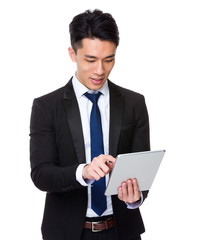 Businessman use of the tablet pc