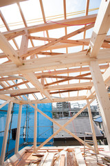 Fototapeta na wymiar 木造住宅の建設