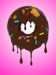 Donut chocolate melting Illustration