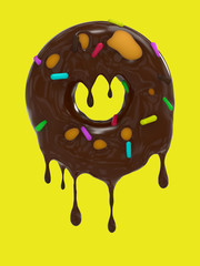 Donut chocolate melting Illustration