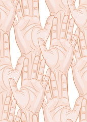 raised hands seamless pattern