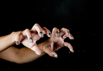 Fototapeta na wymiar halloween nail art