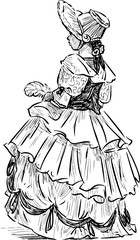 Fototapeta na wymiar little girl in the historical costume