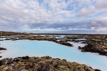 Fototapeta na wymiar Famous geothermal pool in Blue lagoon in Iceland