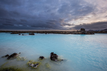 Geothermal pool in Blue lagoon in Iceland.