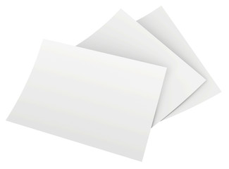 blank sheets of paper isolated on white background