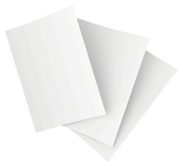 blank sheets of paper isolated on white background