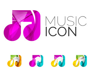 Set of abstract music note icon, business logotype concepts