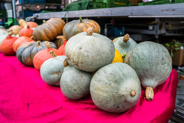 Kürbisernte auf dem Wochenmarkt