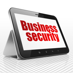 Security concept: Tablet Computer with Business Security on