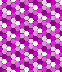Pink, Black and White Hexagon Mosaic Abstract Geometric Design T