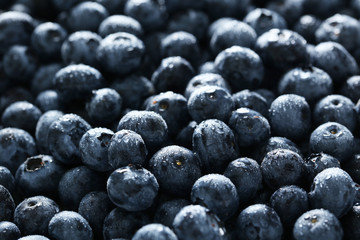 Blueberries background, close up, tasty and sweet