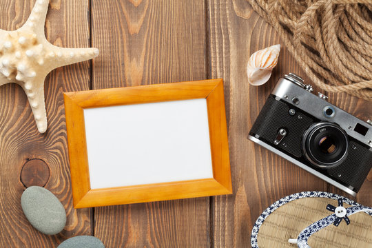 Travel and vacation photo frame and items
