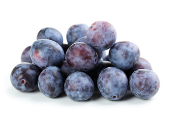 Fresh plums isolated on a white