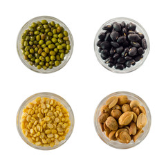 dry beans isolated on white background.