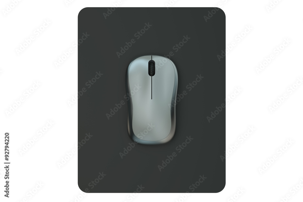 Poster wireless computer mouse on mouse mat