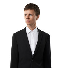 angry man is looking furiously