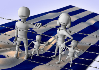migration to europe concept - crisis in Greece