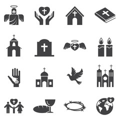 Christianity  religion icon set