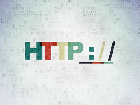 Web design concept: Http : / / on Digital Paper background