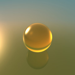 glass yellow ball