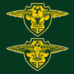 Fototapeta premium football team crests set with eagles vector design template