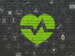 Healthcare concept: Heart on wall background
