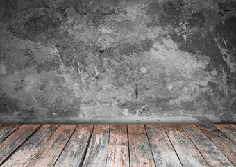 empty room with  wall and wooden floor