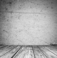 empty room with  wall and wooden floor