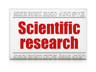 Science concept: newspaper headline Scientific Research