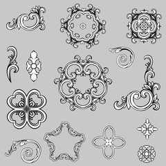 vector beautiful floral ornament elements