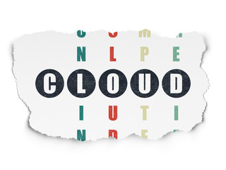 Fototapeta na wymiar Cloud networking concept: Cloud in Crossword Puzzle