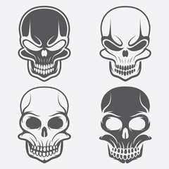 set of skulls vector design template