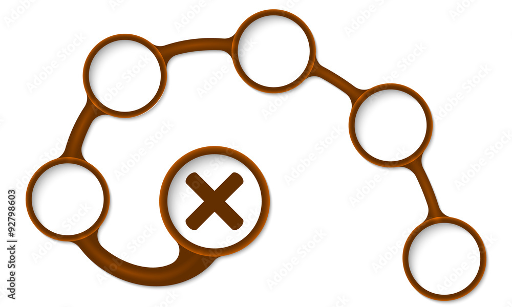 Poster brown circular text boxes for your text and multiplication symbo