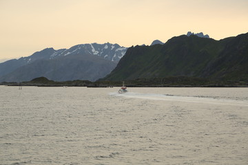Norwegen, Norwegische See, Sonnenuntergang