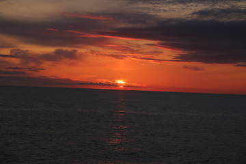 Obraz premium Norwegen, Norwegische See, Sonnenuntergang